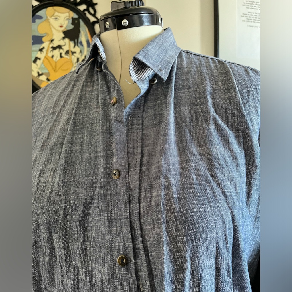 Grey Chambray Button-Up Or Button-Down